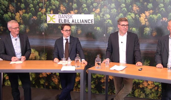 Paneldebat på Dansk Elbil Alliances Årsmøde 2020 - Eldrup, Aggesen, Aagaard og Buus Kristensen